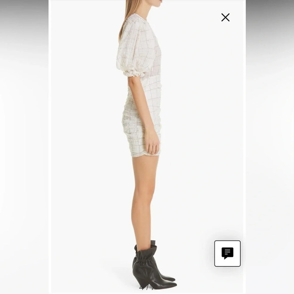 New Isabel Marant Adelaide Organza Dress Ecru NWT Designer Bohemian Women’s 12 - Picture 2 of 12